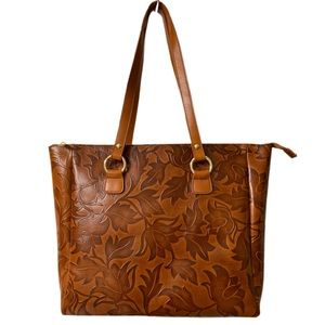🌷🌟 NWT Valentina Italy Leather Floral Embossed Tulip Tote + Free Dust Bag!🌷🌟